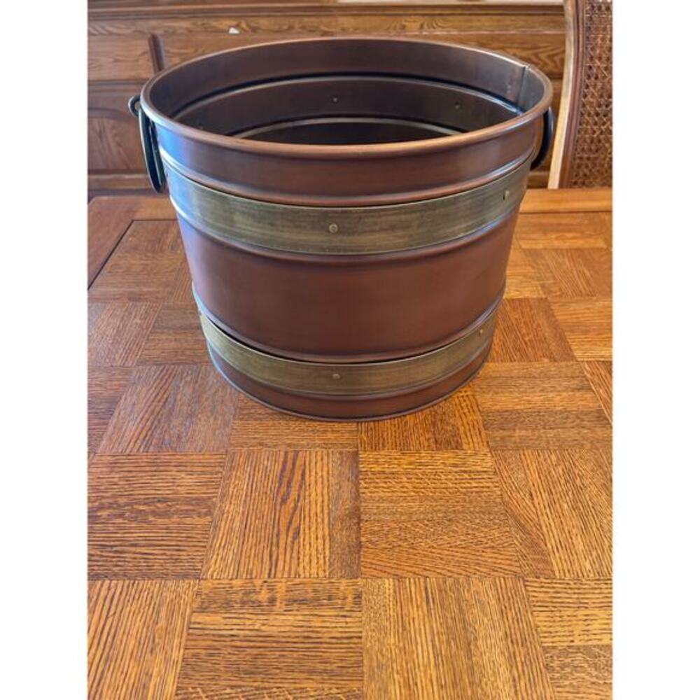 Metal Bucket with a copper finish